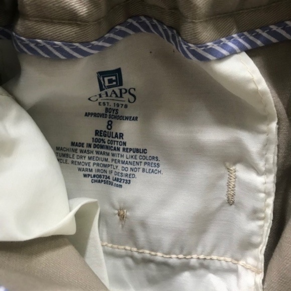 BOYS CHAPS SCHOOL-WEAR UNIFORM PLEATED FRONT ADJUSTABLE WAIST PANTS Sz 8 NEW NWT - Picture 5 of 8